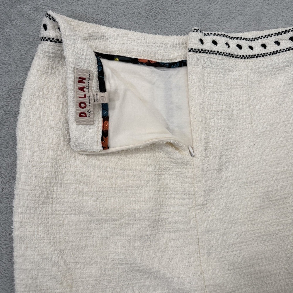 Anthropologie Dolan Textured Mini Skirt Womens Small Ivory Embroidered Lined - Picture 5 of 10